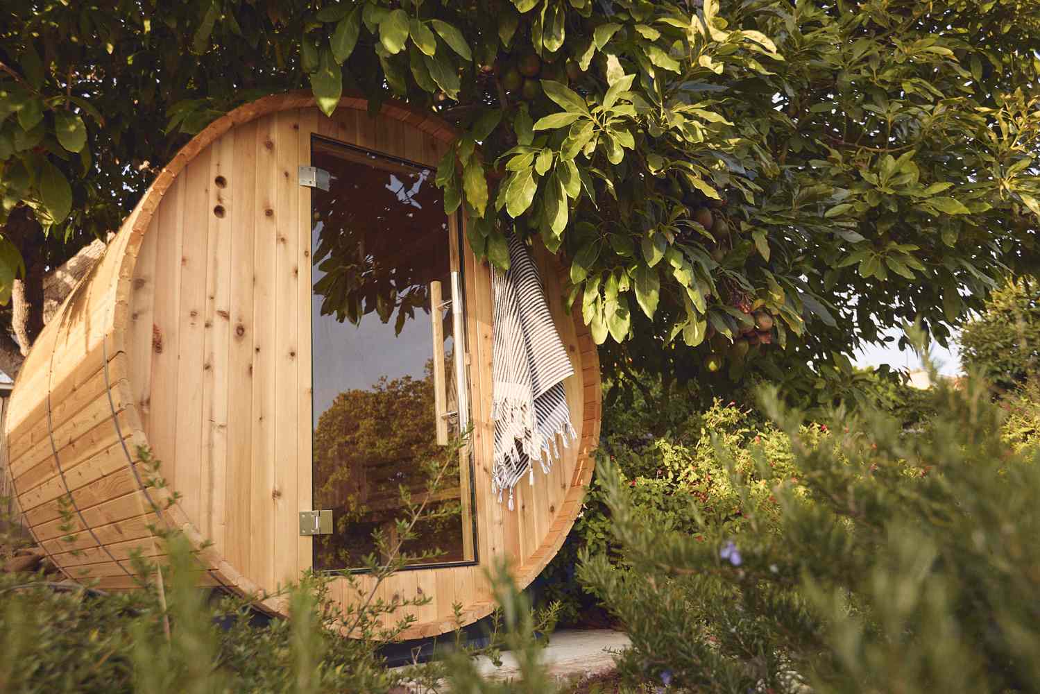 home sauna in backyard