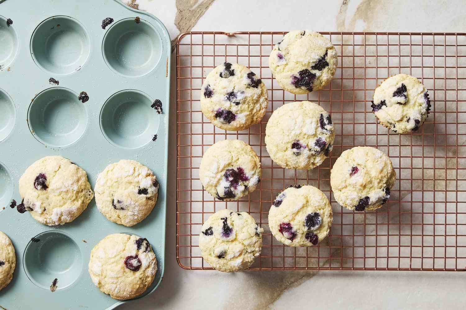 Cupcakes cooling on a wire rack
