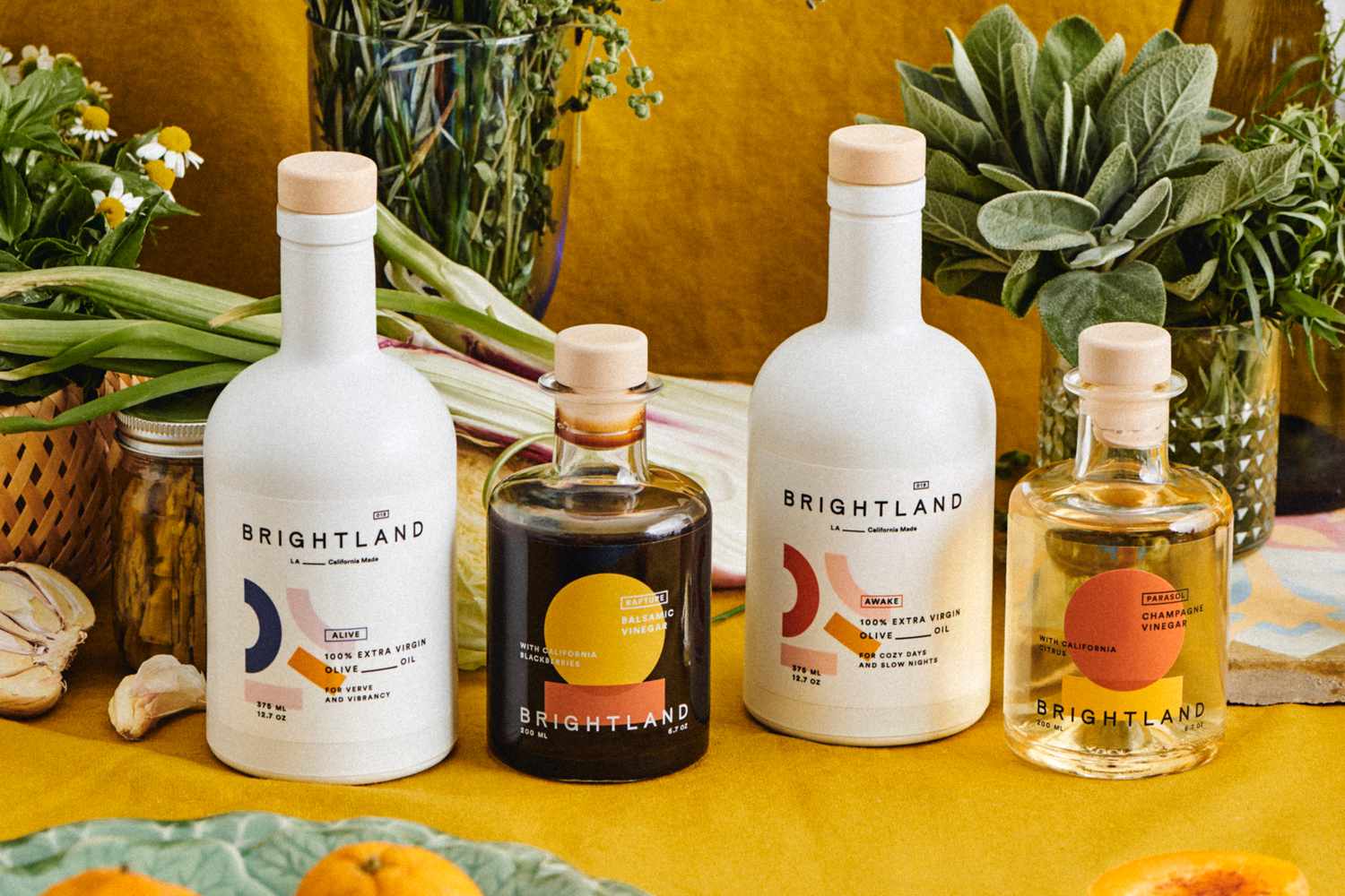 assortment of brightland vinegars