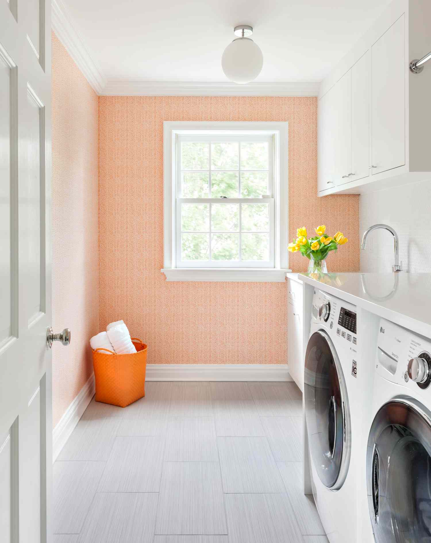 Peach Orange Laundry room
