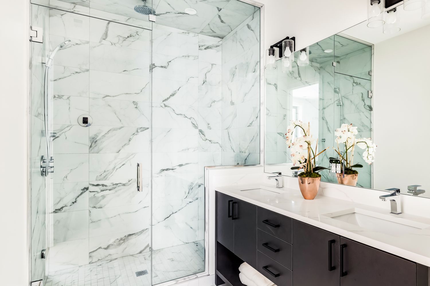 Clean shower glass and mirror