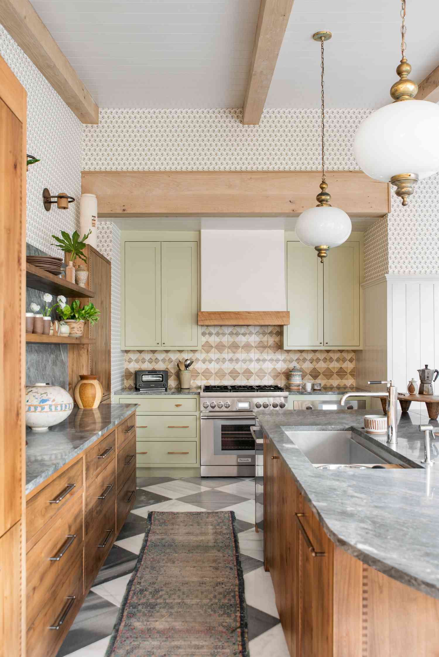 eclectic galley kitchen