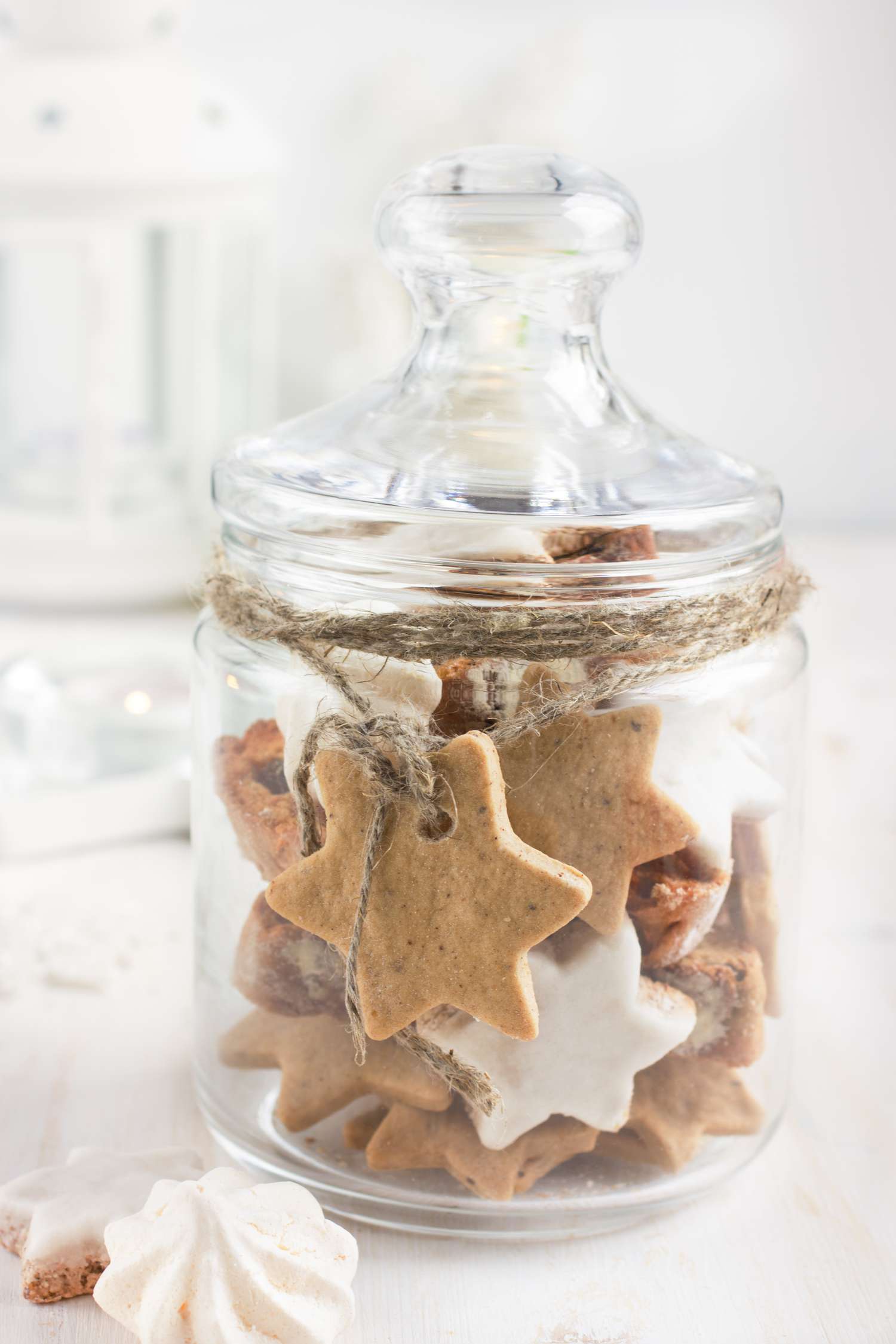 Christmas cookies in glass jar