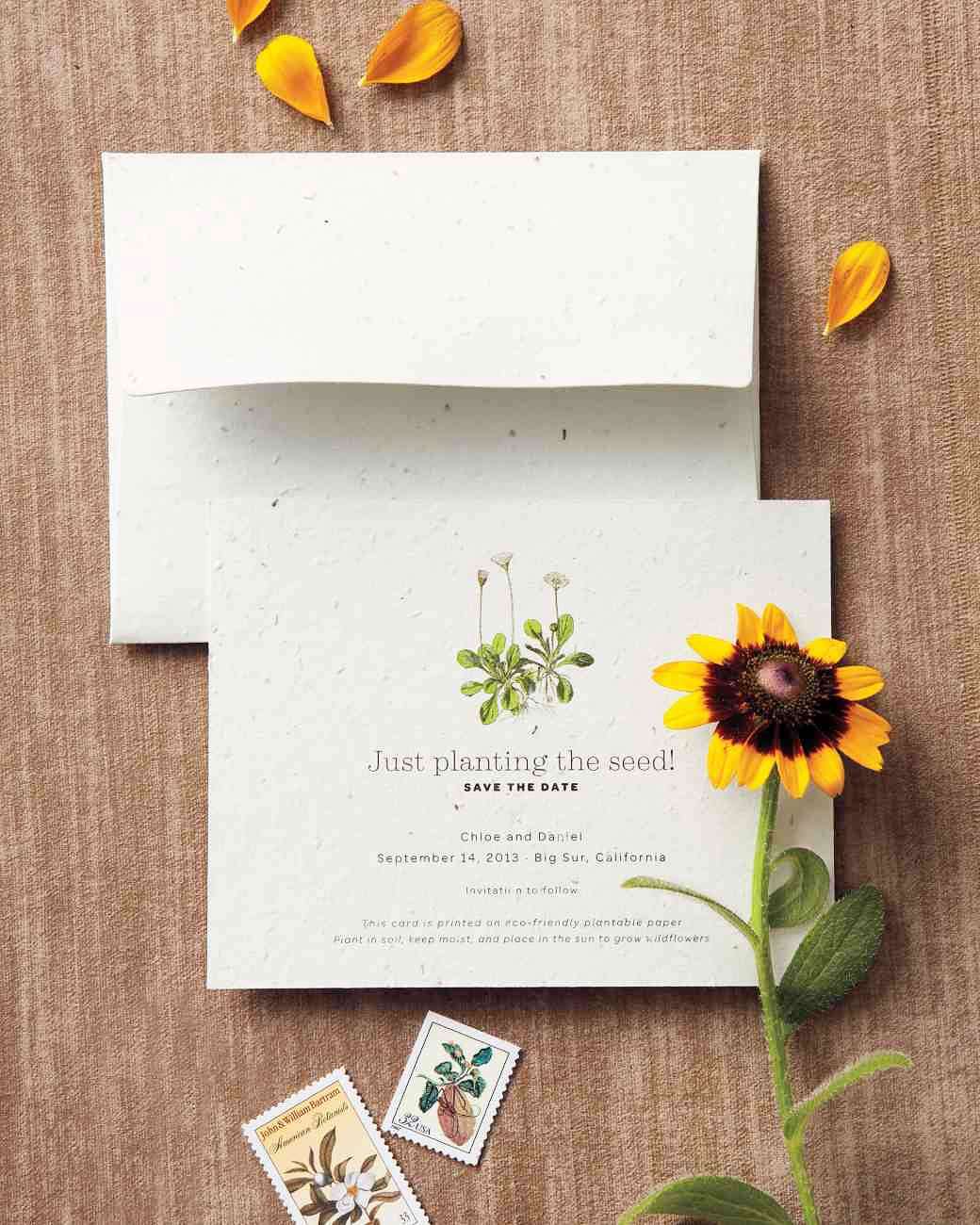 Invitation with plantable seed paper