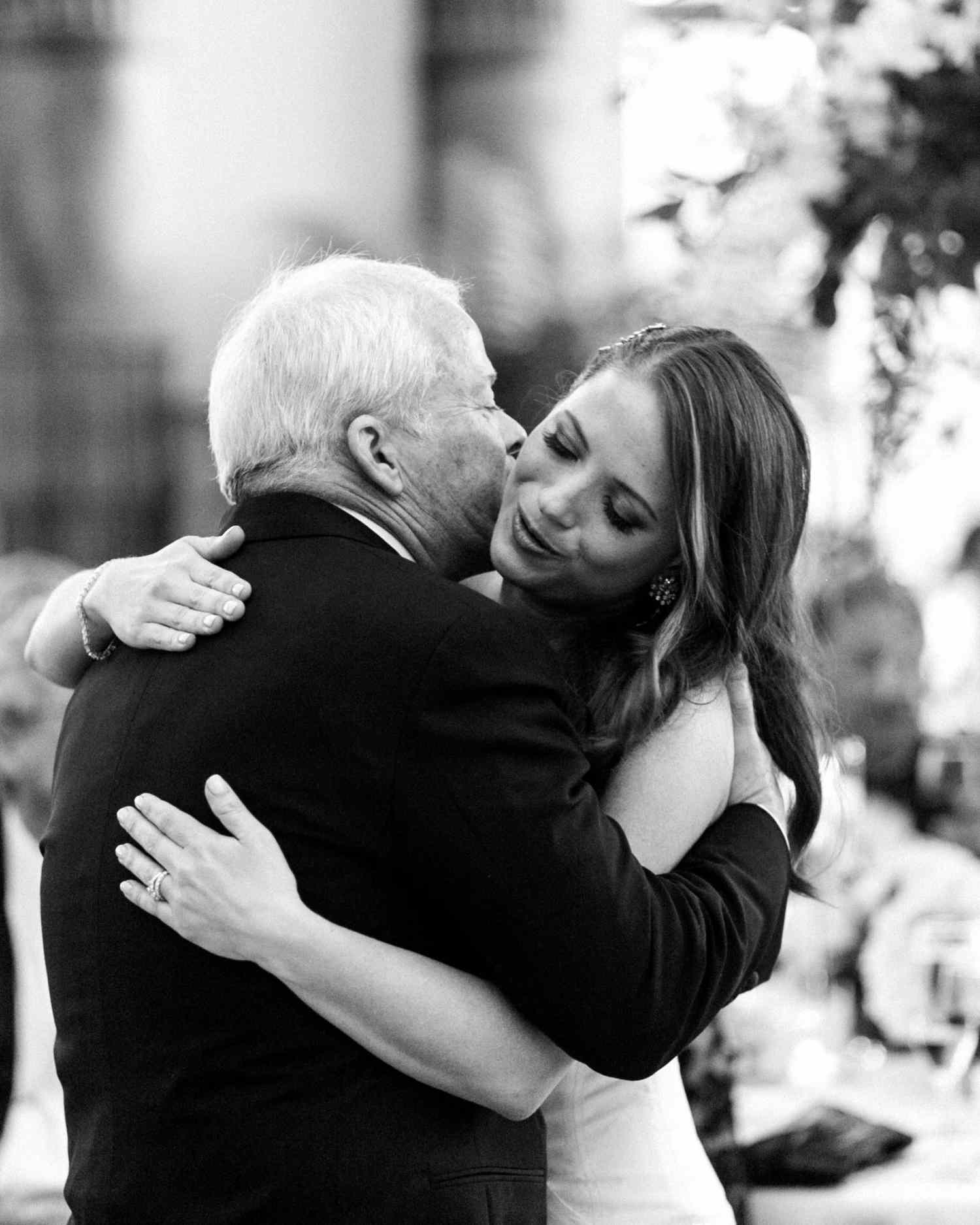 cat denis wedding bride with father