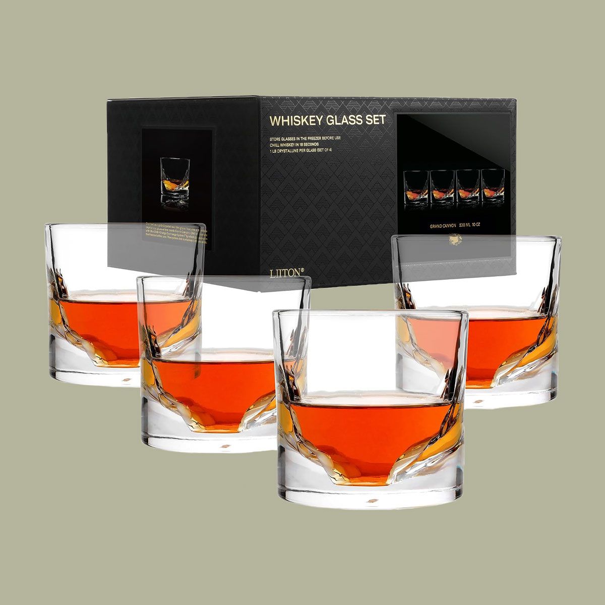 IITON Grand Canyon Crystal Bourbon Whiskey Glasses 