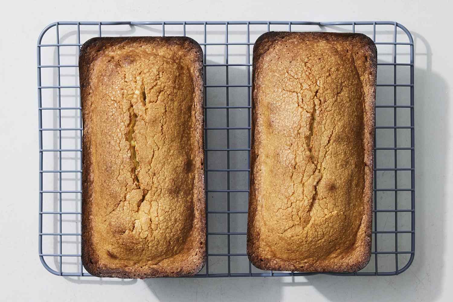 Overhead view of baked poundcakes