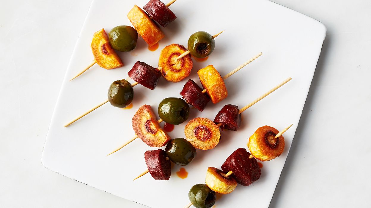 Chorizo, Parsnip, and Olive Bites