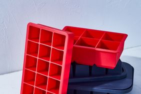 red and blue ice cube trays stacked