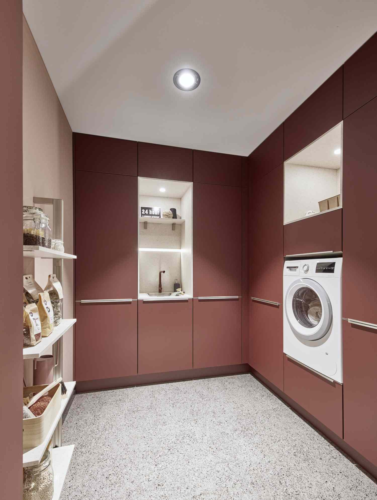 Rust Red Laundry Room