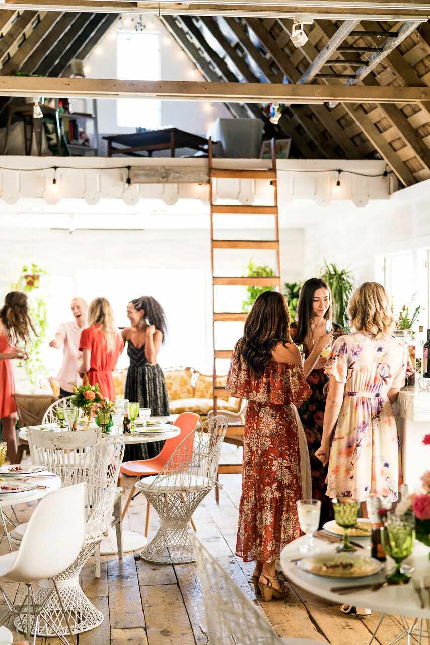 kara bridal shower guests mingling