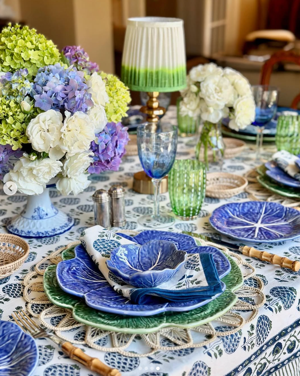 Tablescape with cabbage china