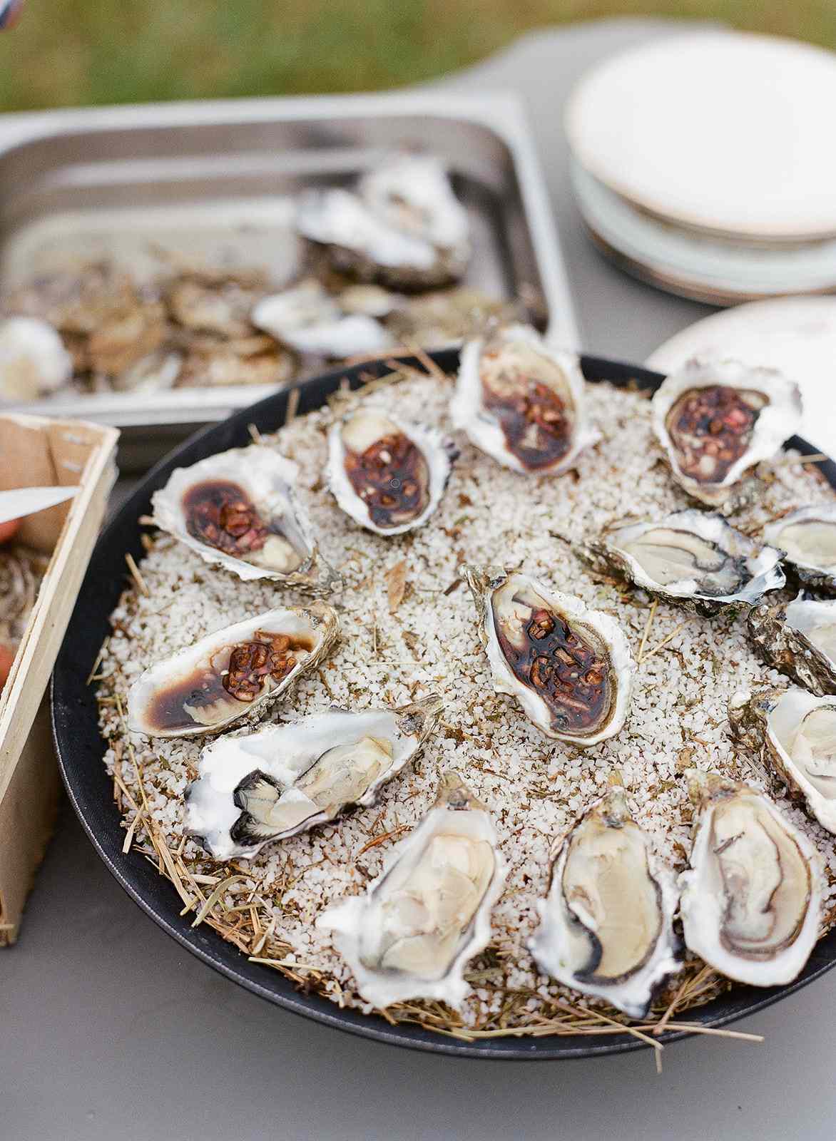 oyster appetizer at wedding
