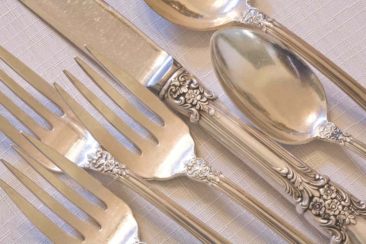 fine dining elegant antique silverware place setting