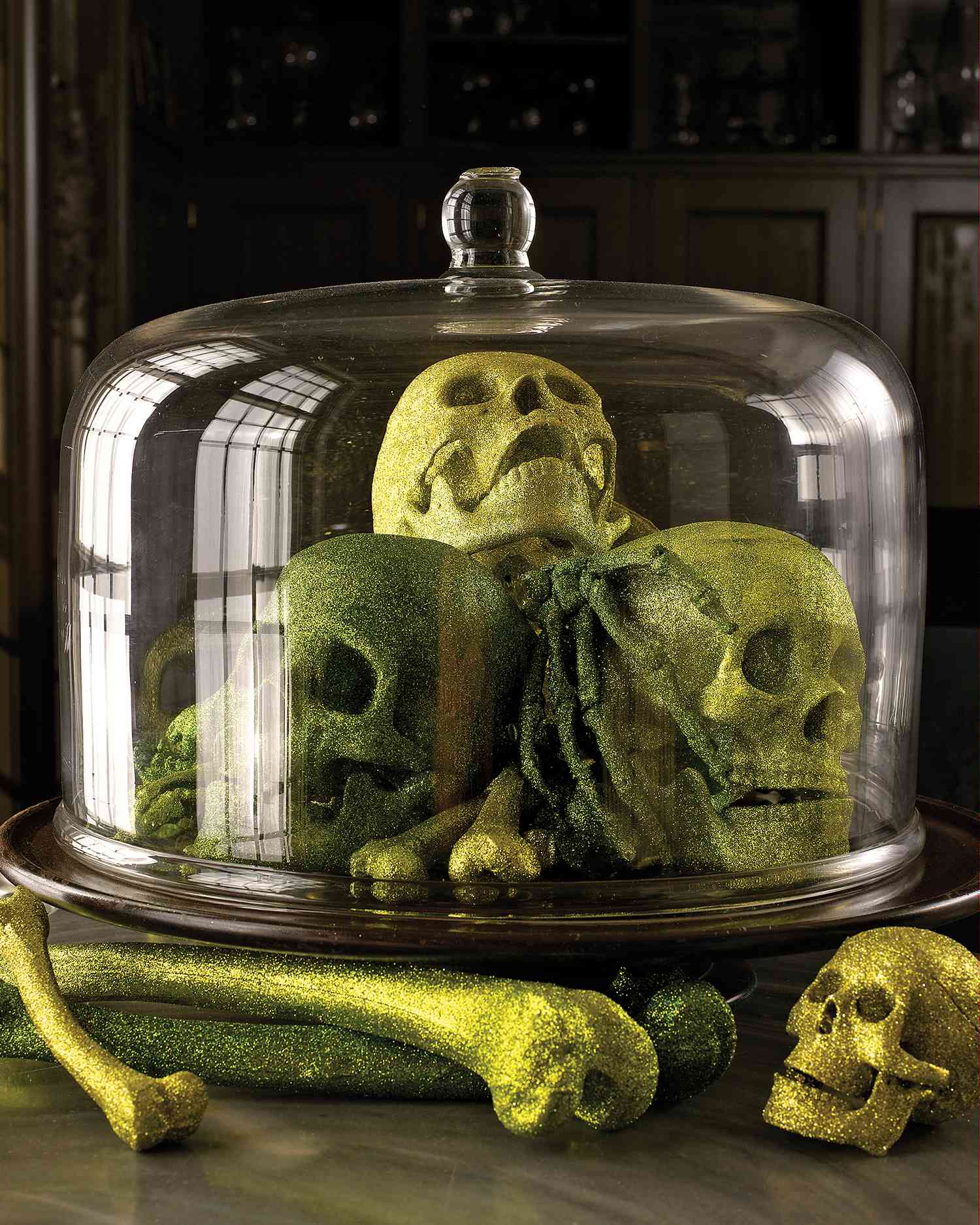 Glittered Skulls and Bugs Halloween