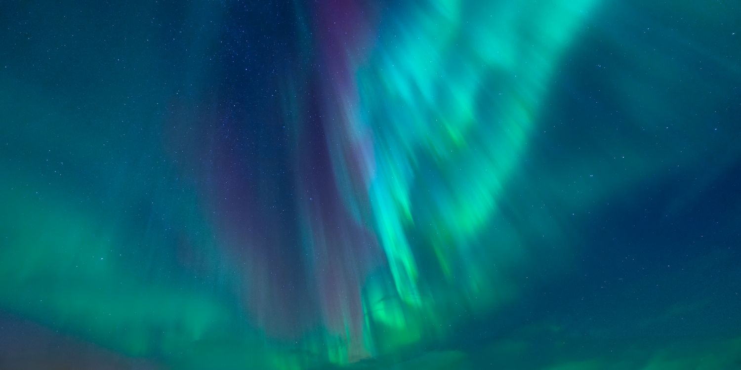 Aurora borealis lights in the sky