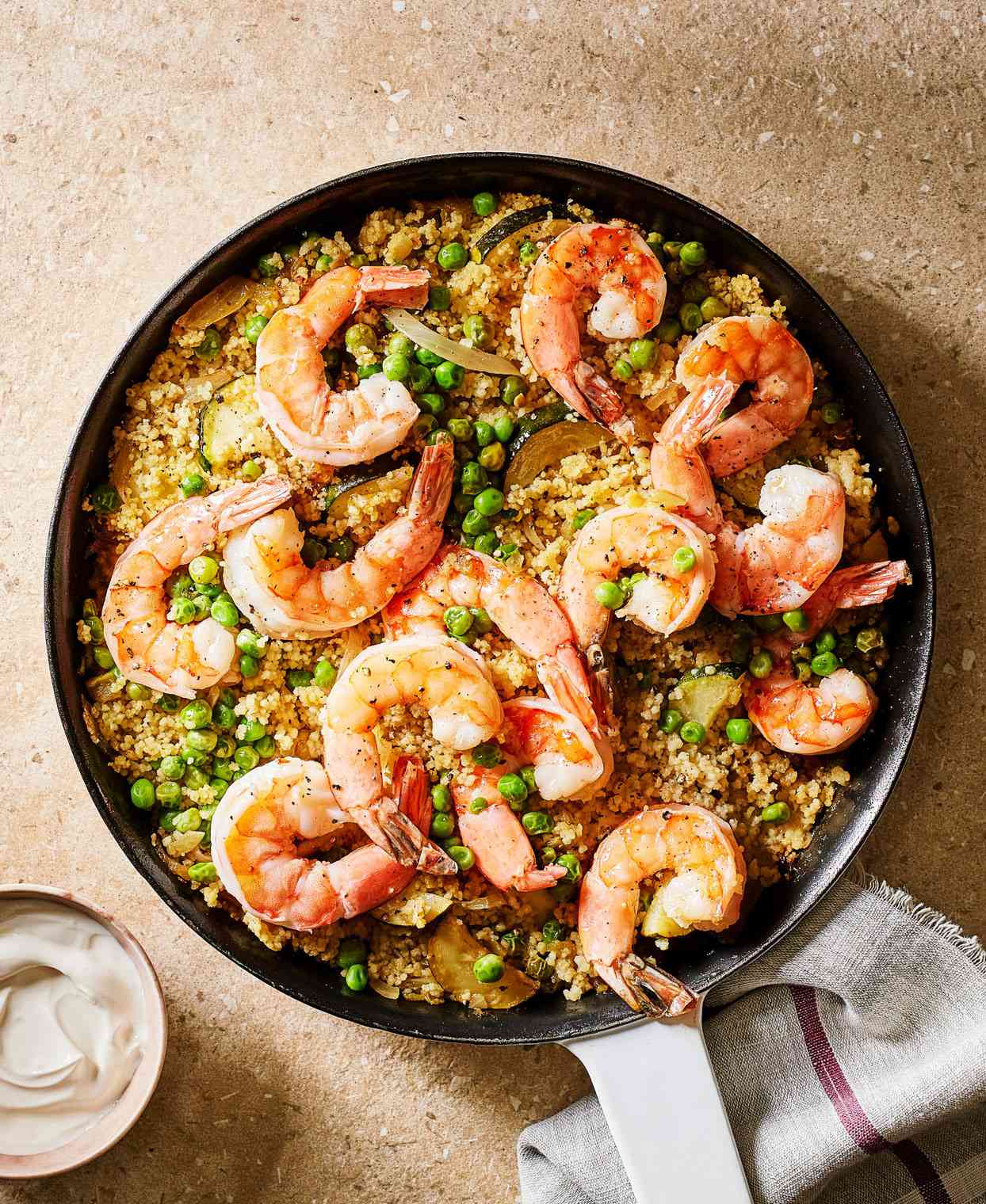 shrimp with zucchini and spicy couscous