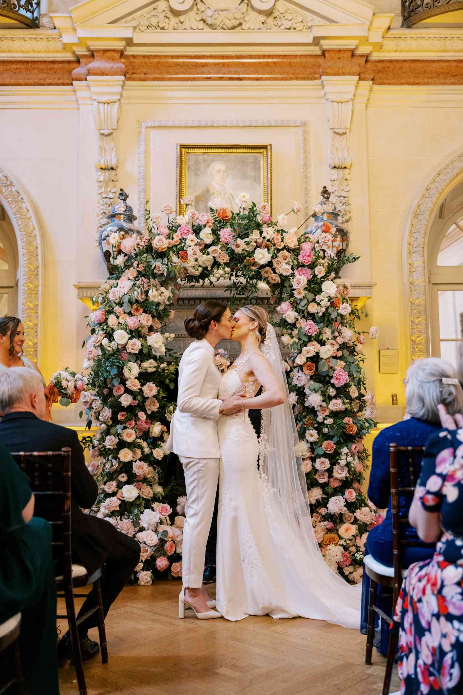 Wedding ceremony kiss