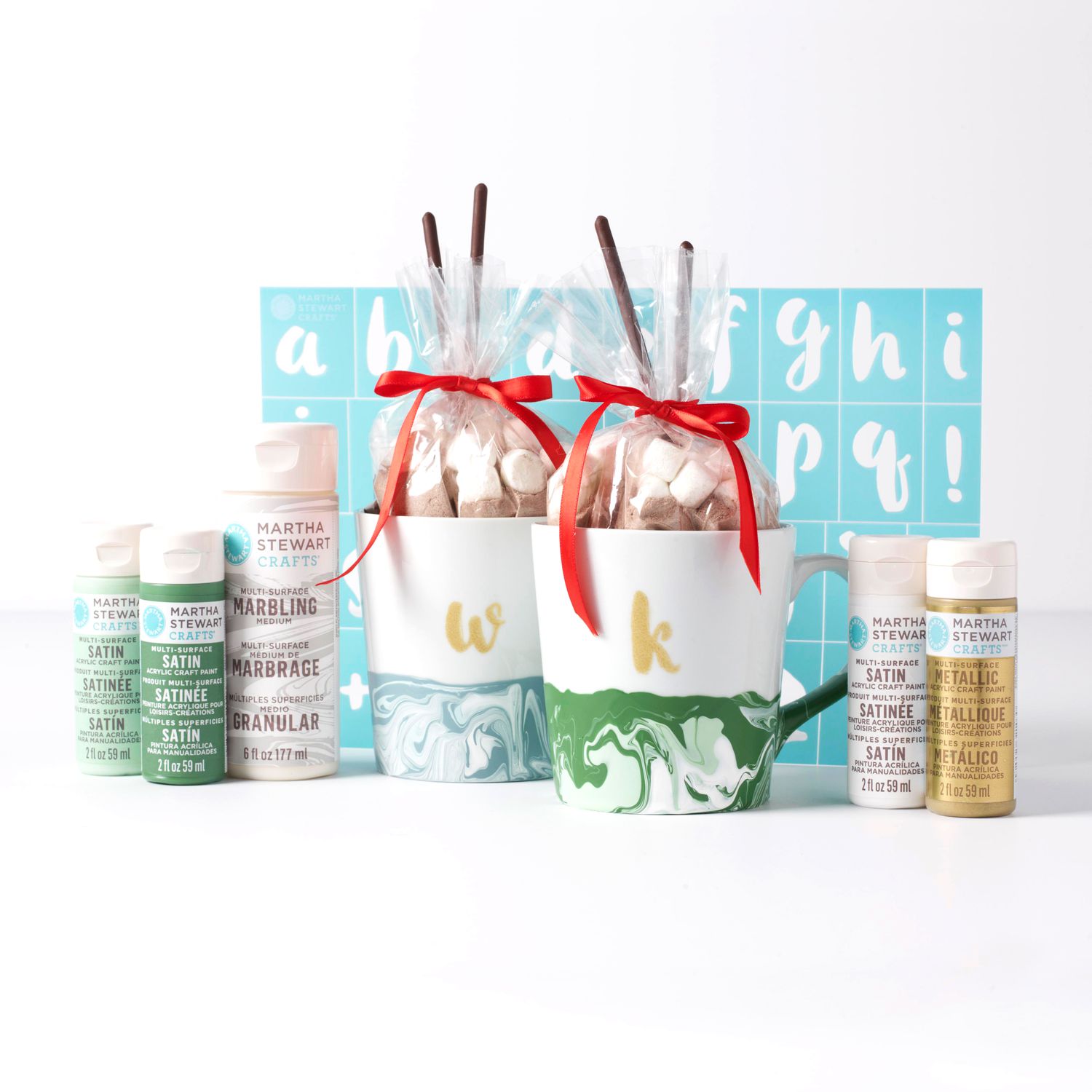 holiday project marbled mugs with treats