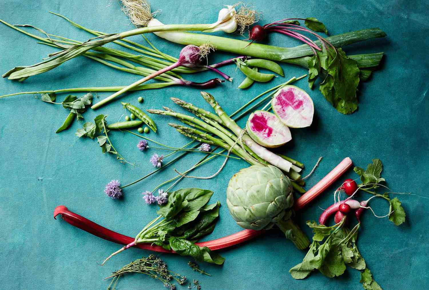 Radish, allium, asparagus, artichoke