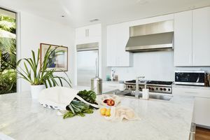 white marble kitchen counter
