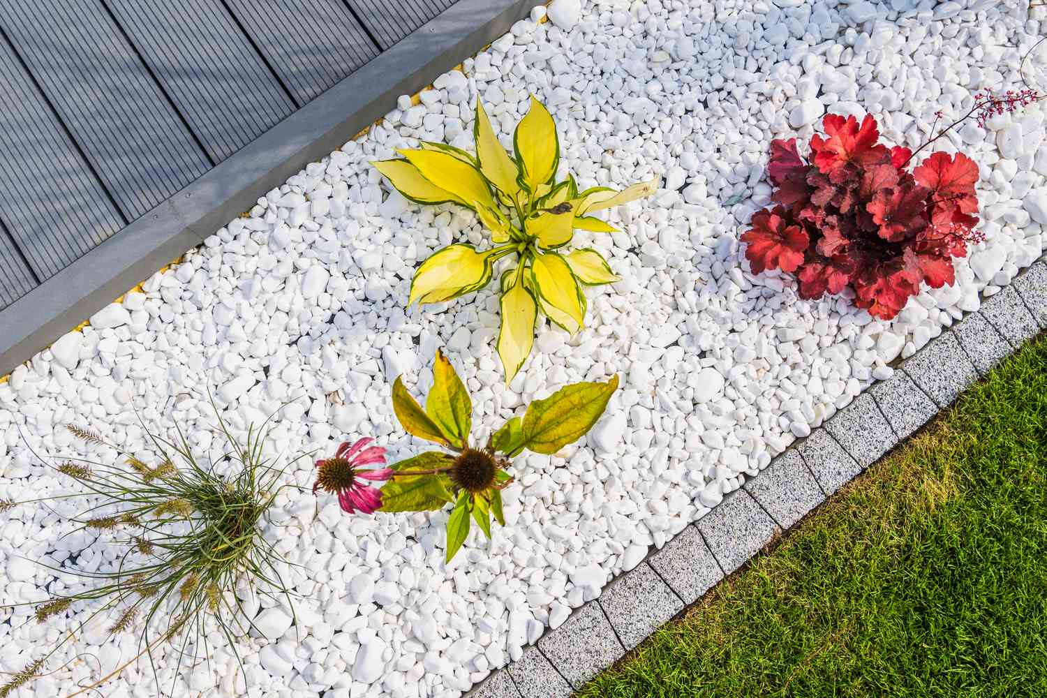 Landscaping with pebbles