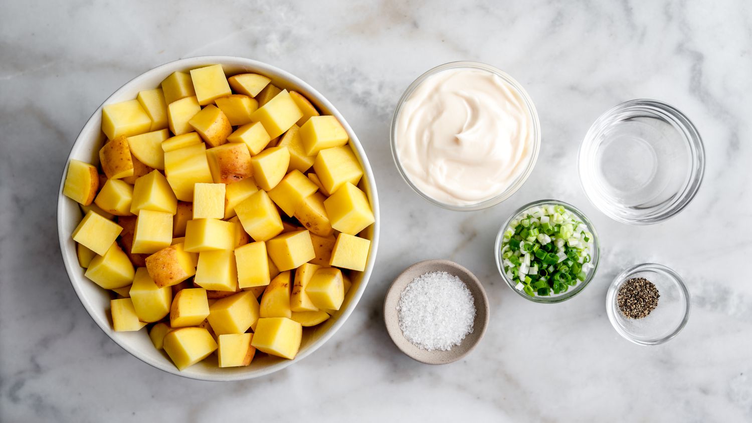 Ingredients for basic potato salad