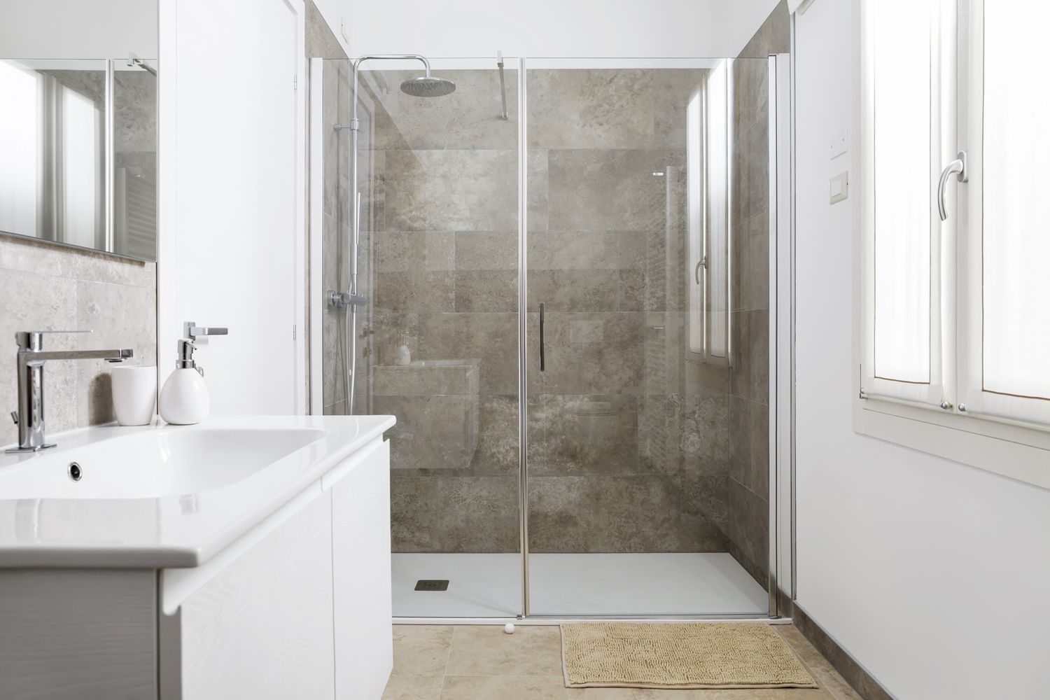 Clean modern glass shower