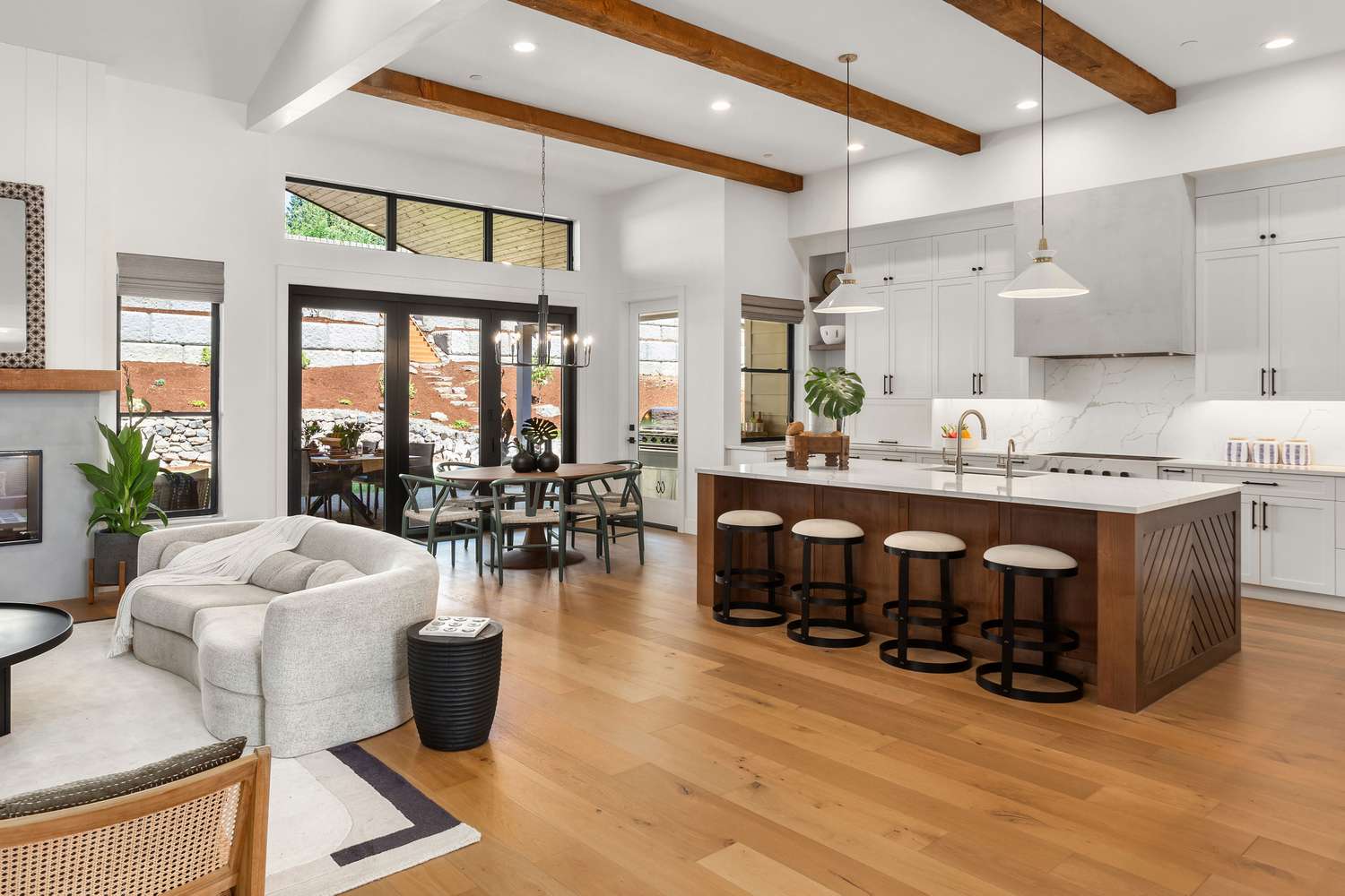 Hardwood floors in kitchen