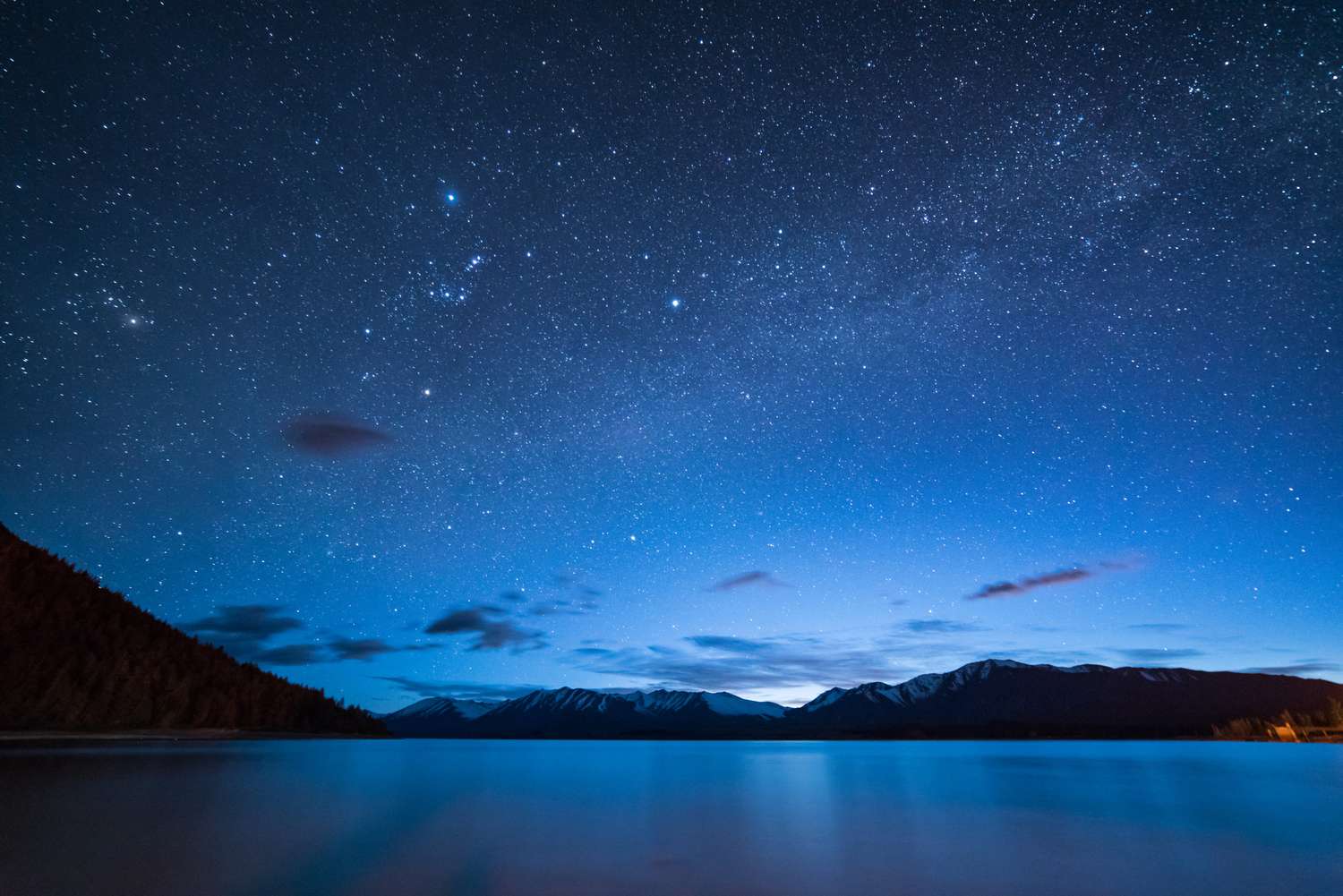Beautiful night sky at Lake Tekapo in Canterbury, New England