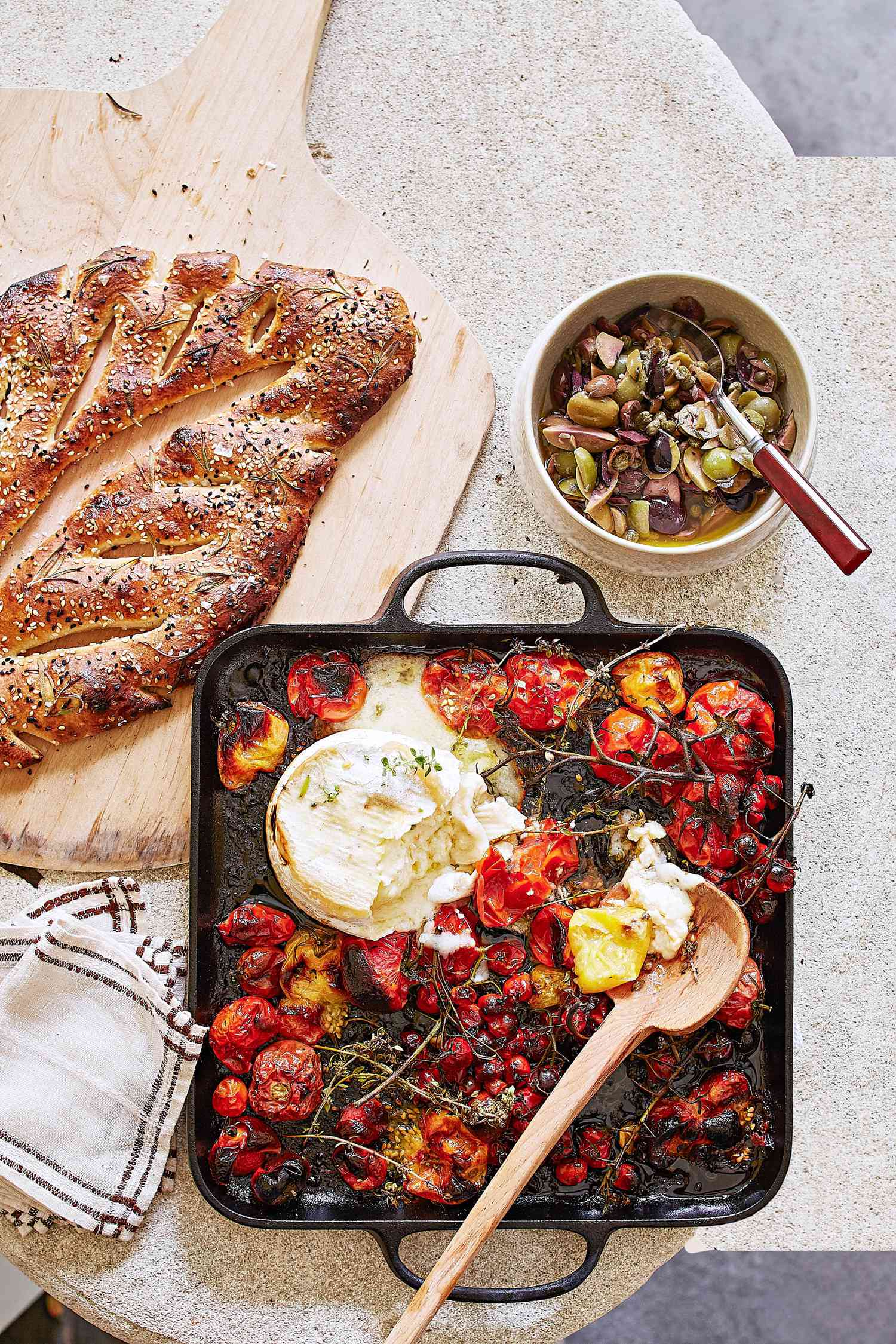 roasted tomatoes cheese thyme