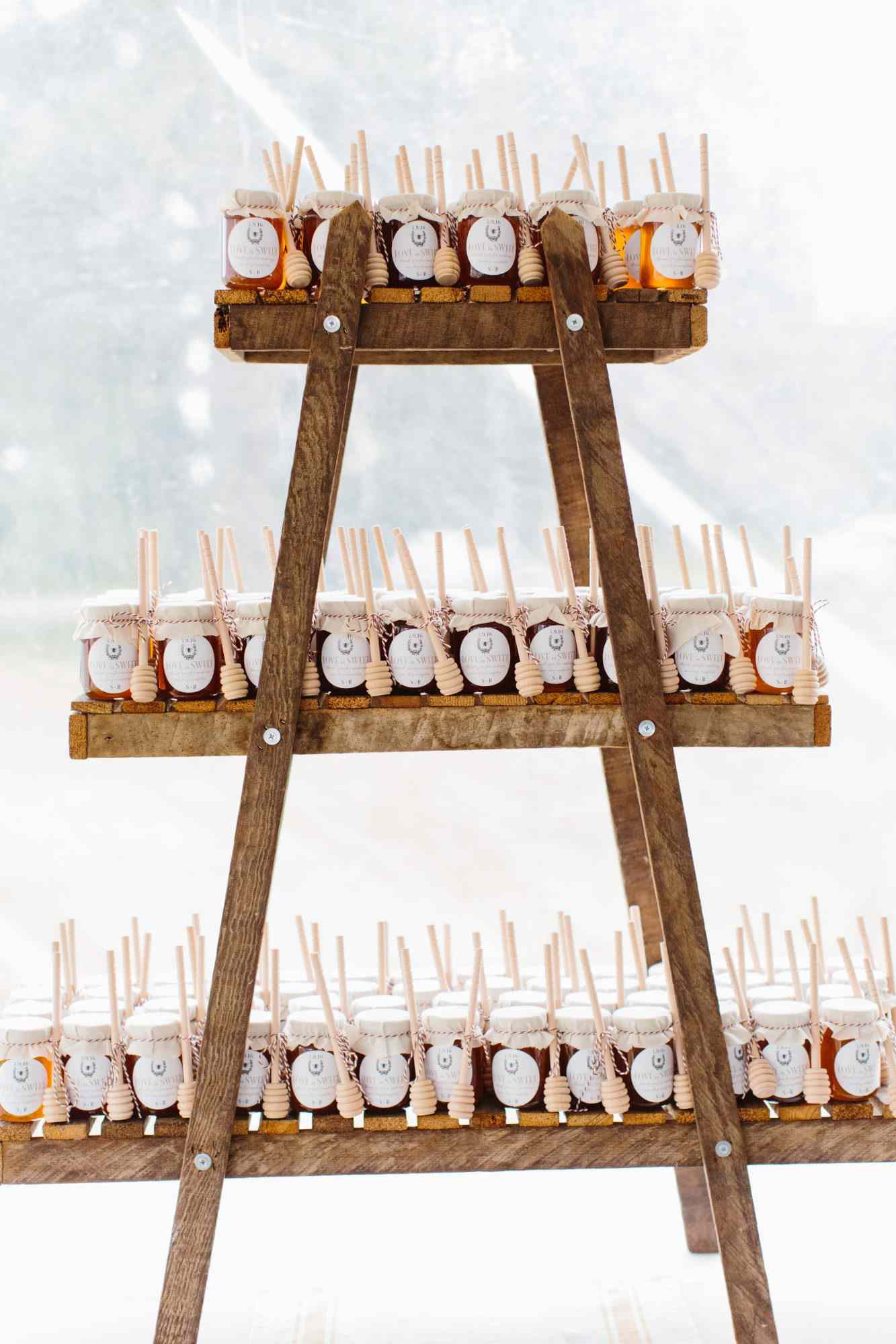 repurposed ladder favor display