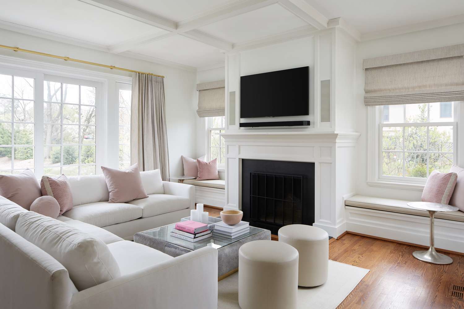 white ceiling grid crown molding