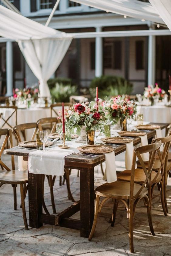 fall wedding centerpieces vintage distressed country table