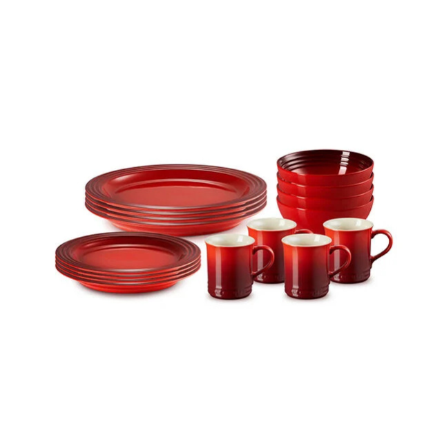 A tableware set including plates bowls and cups