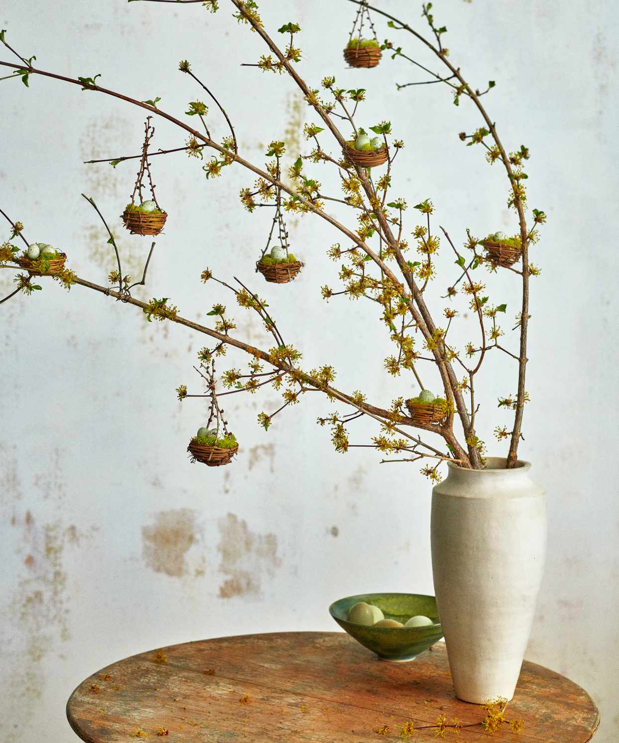 flowering branches in a vase for Easter decorating