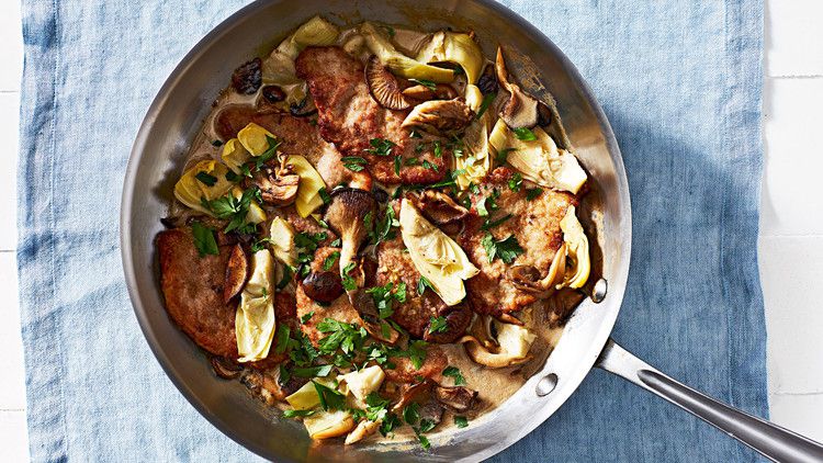 pork mushroom artichoke fricassee