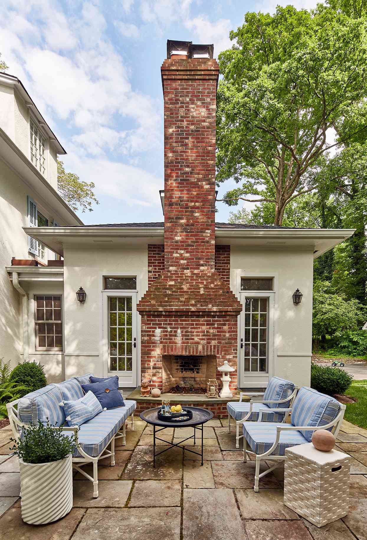 Outdoor seating with chimney