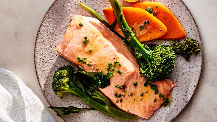 Steamed Salmon and Vegetables