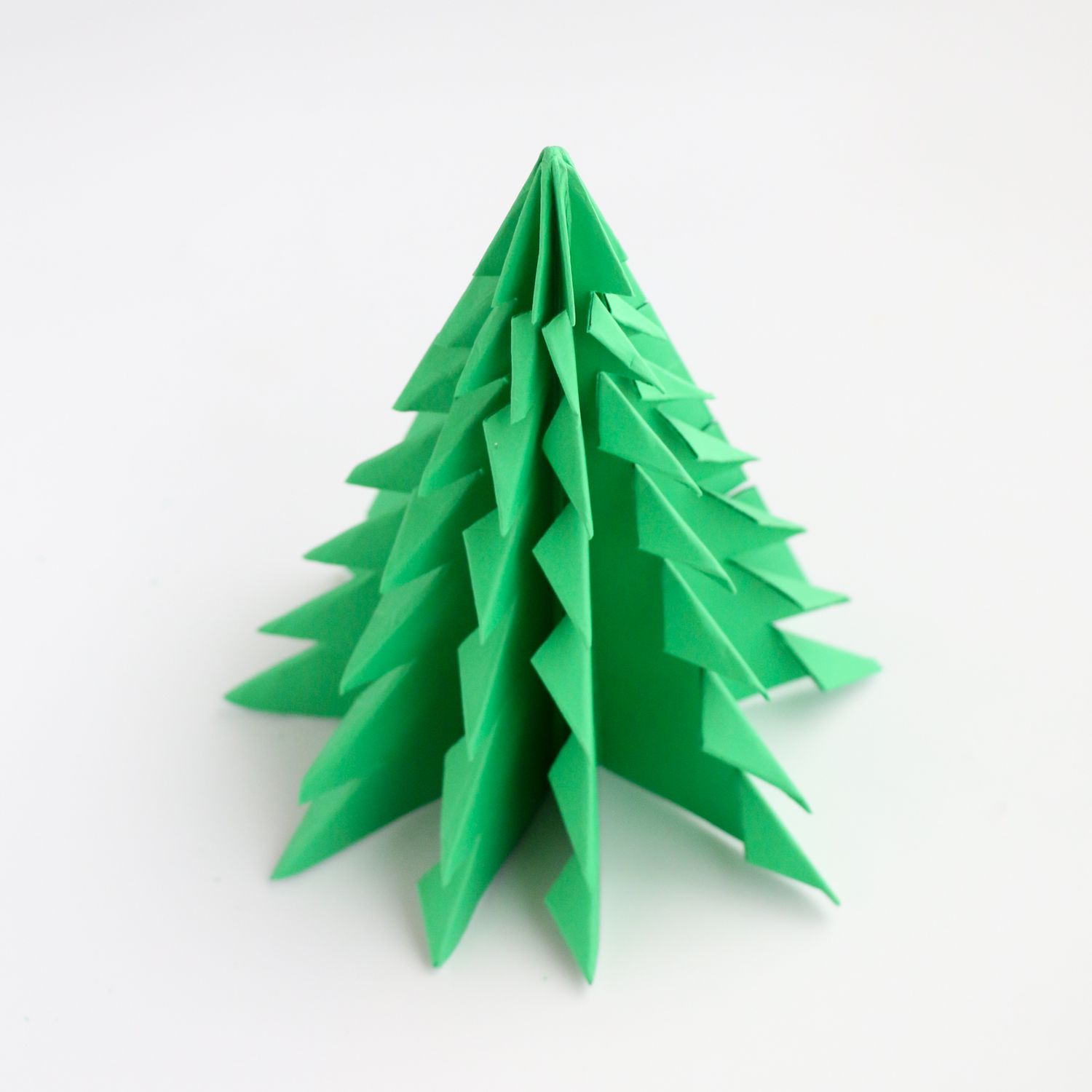 Green origami Christmas tree 