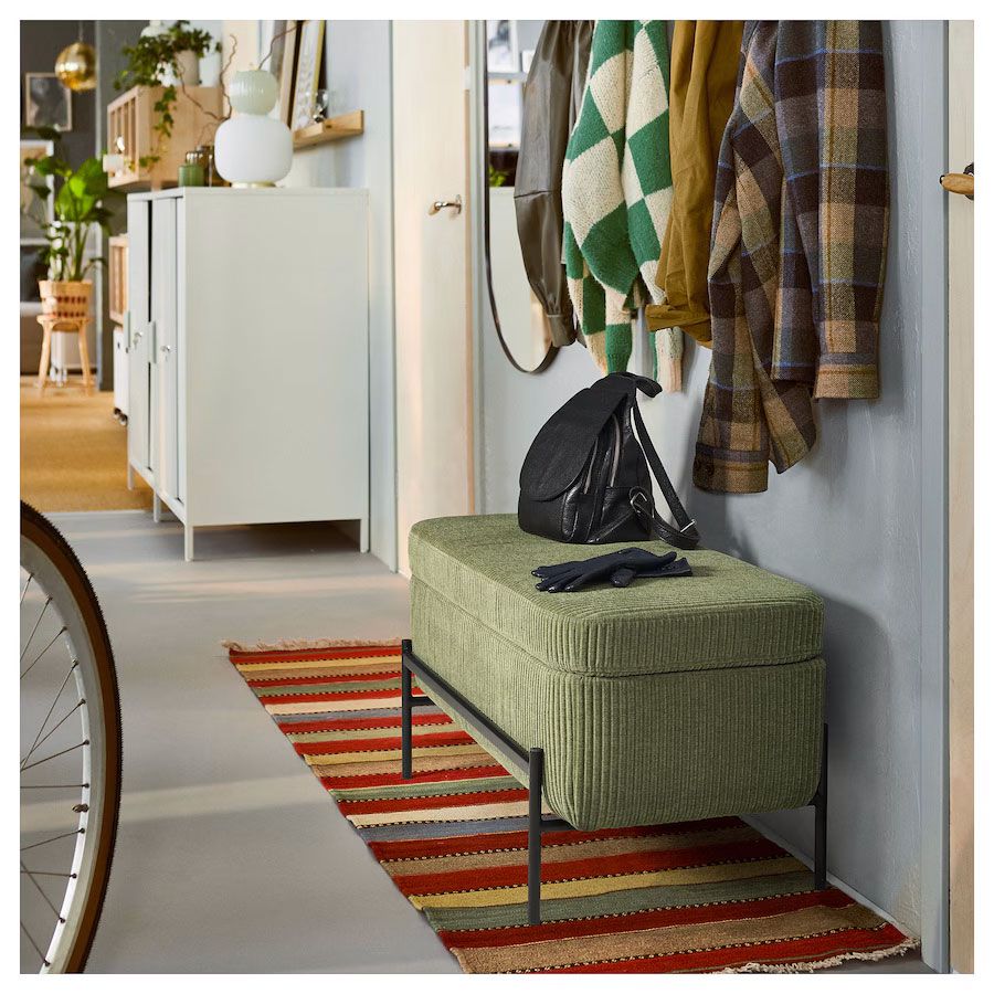 IKEA Ottoman in entryway