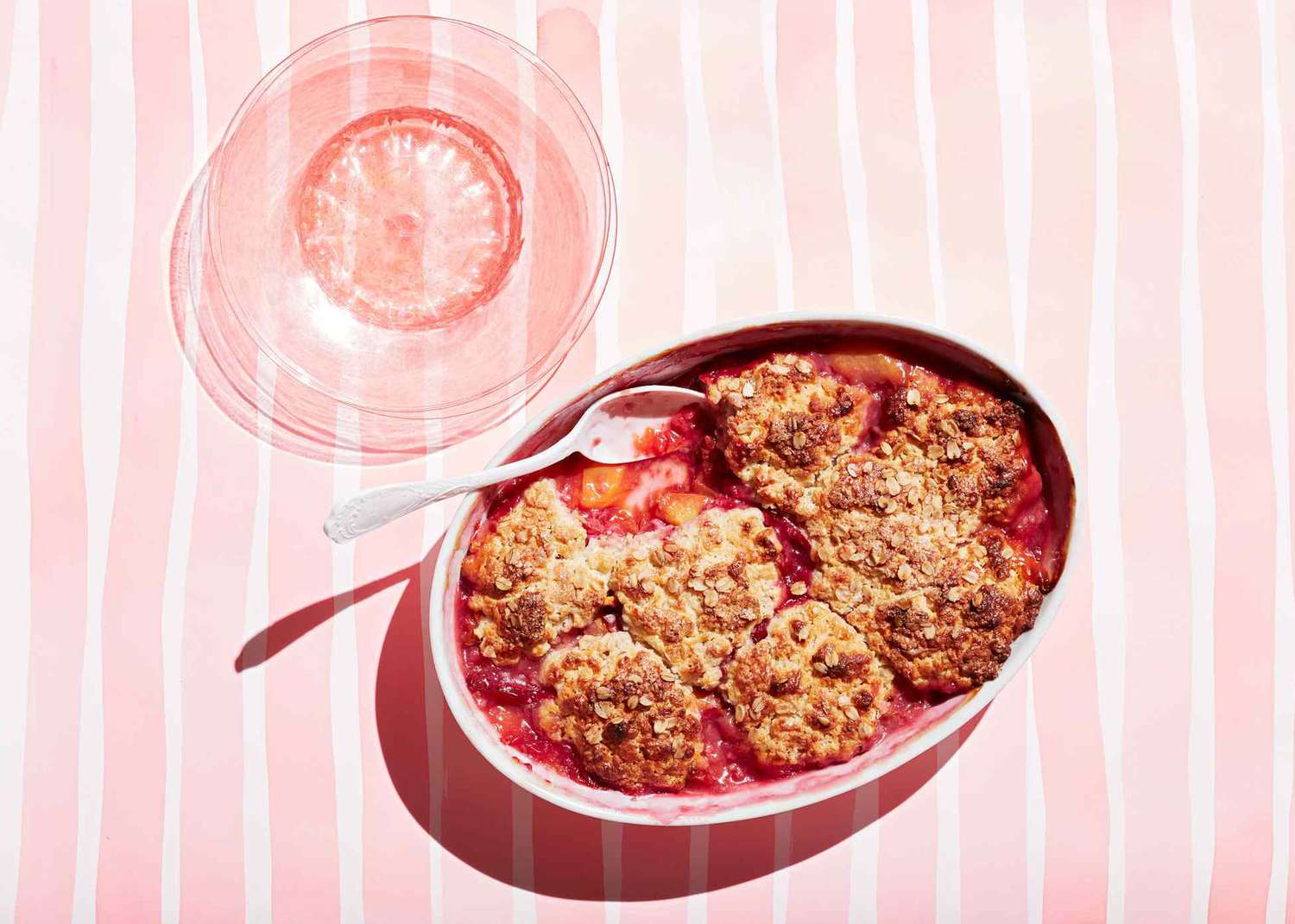 Peach and Raspberry Oat Cobbler