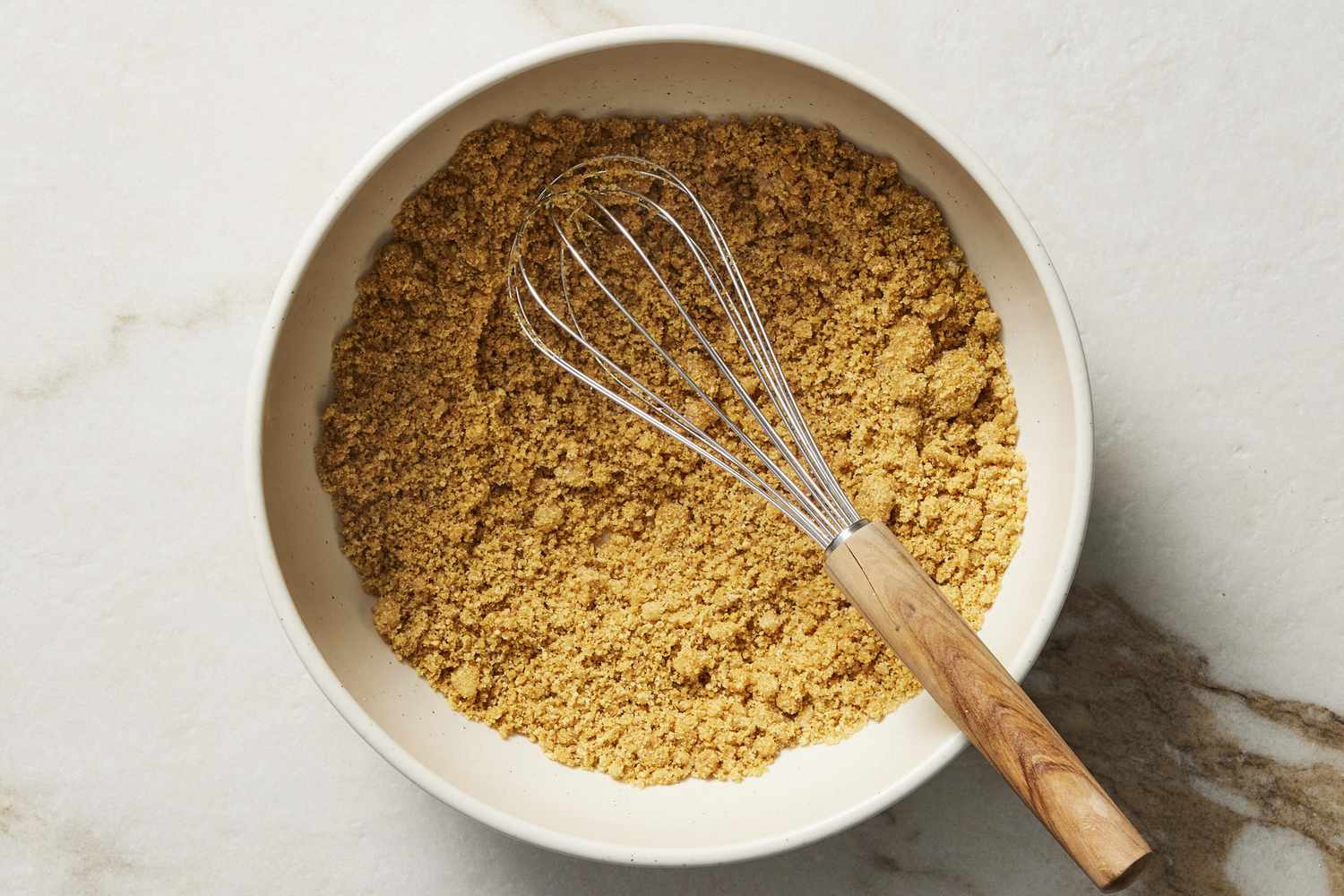 Crust mixture in bowl