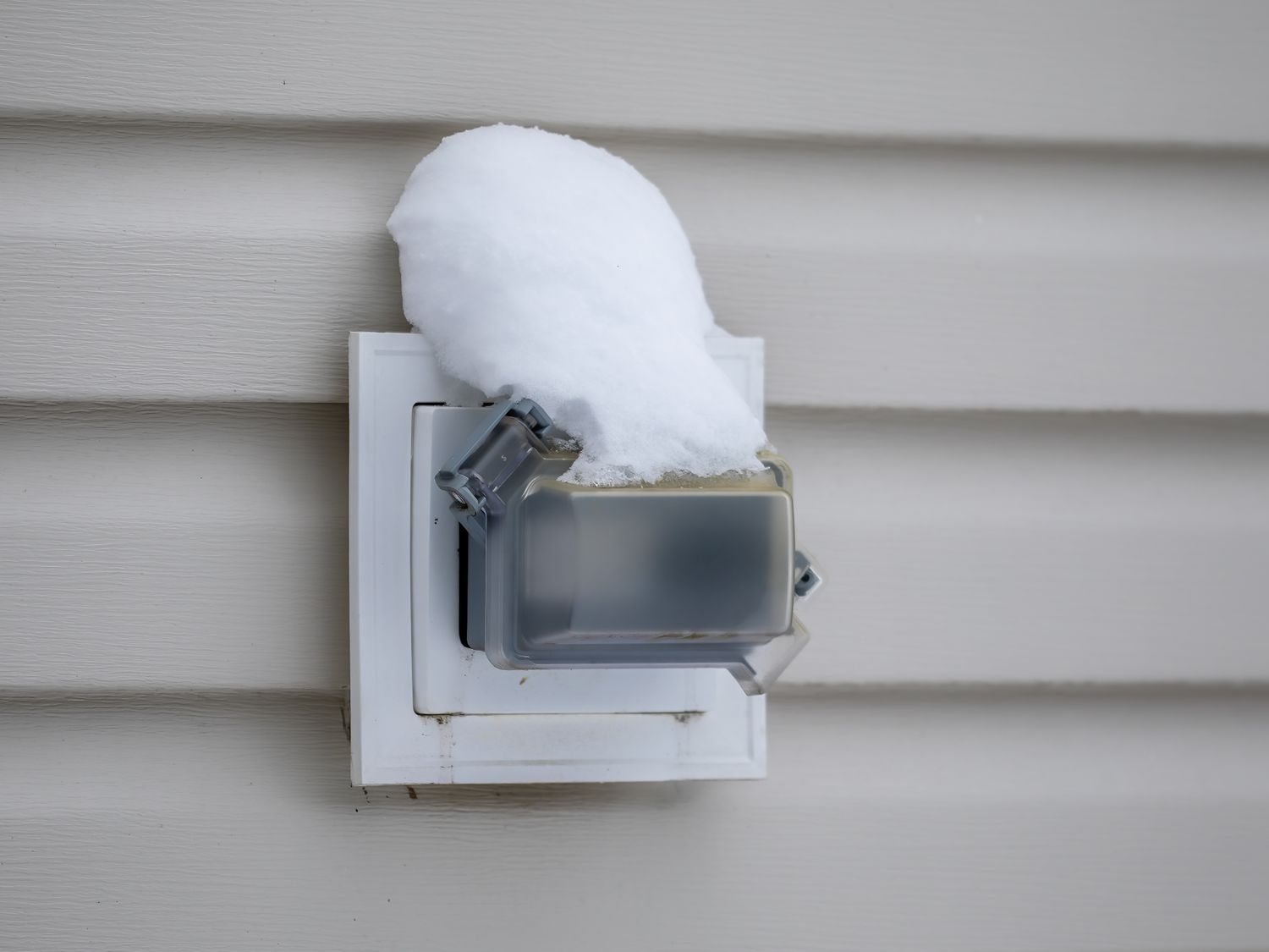 outdoor electrical box with snow