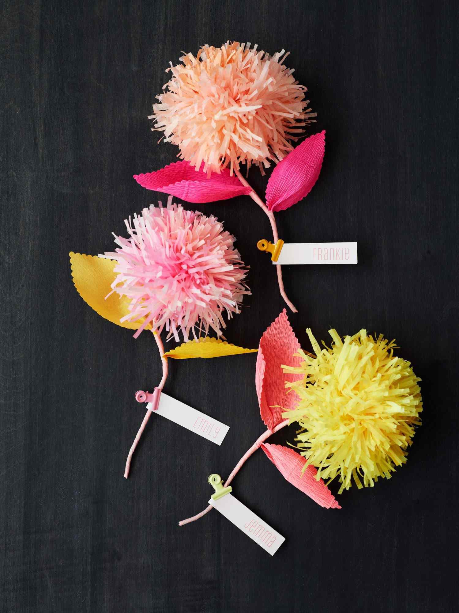 paper pom-pom flowers