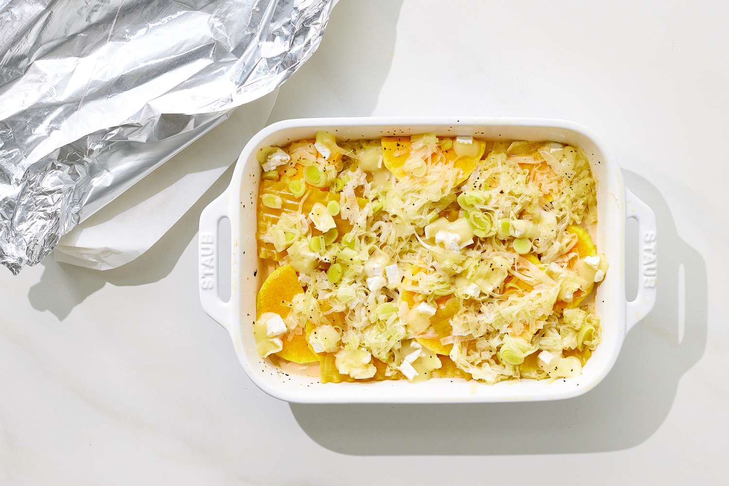 Honeynut Squash, Leek, and Brie Gratin