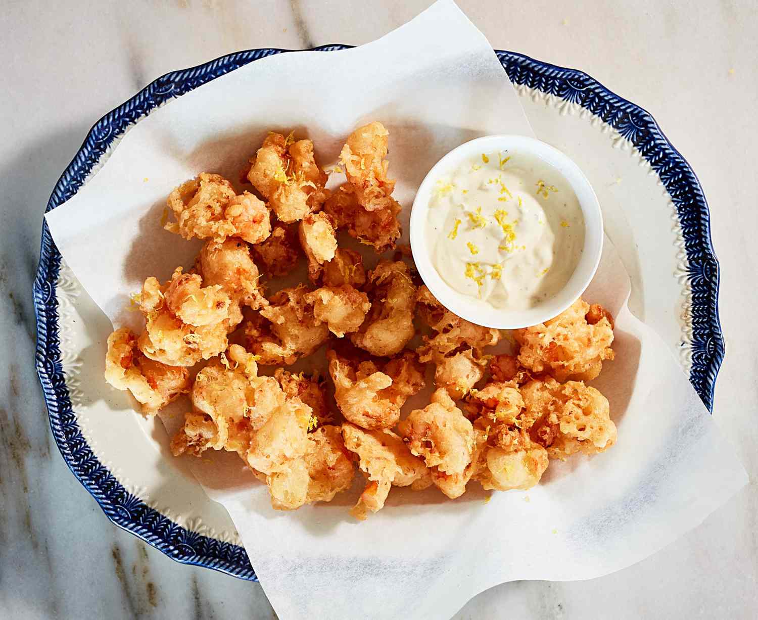 shrimp fritters with tartar sauce