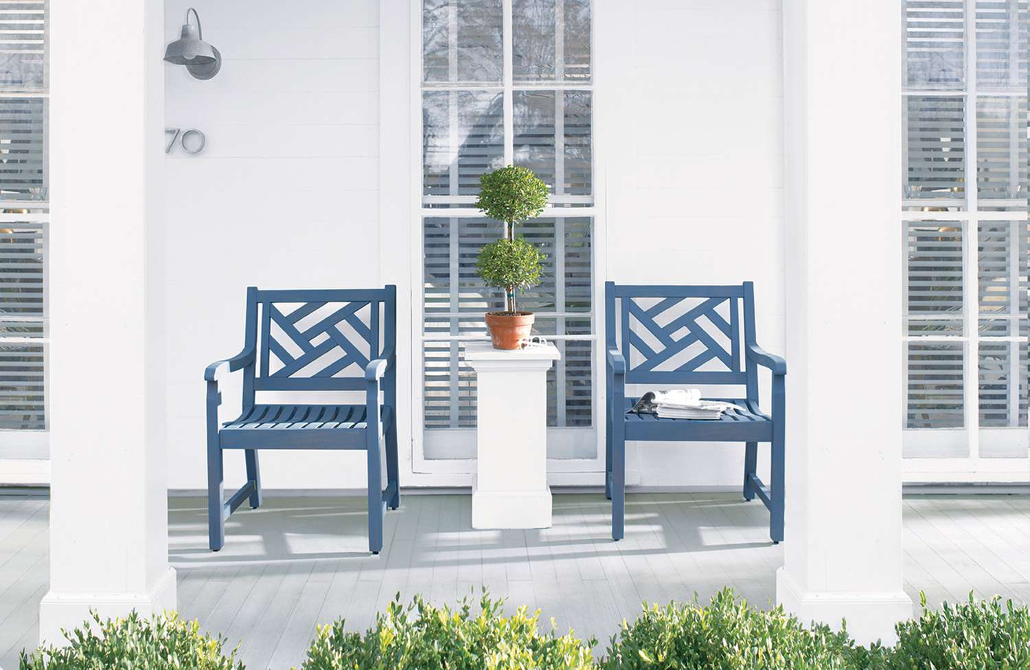 Freshly painted front porch