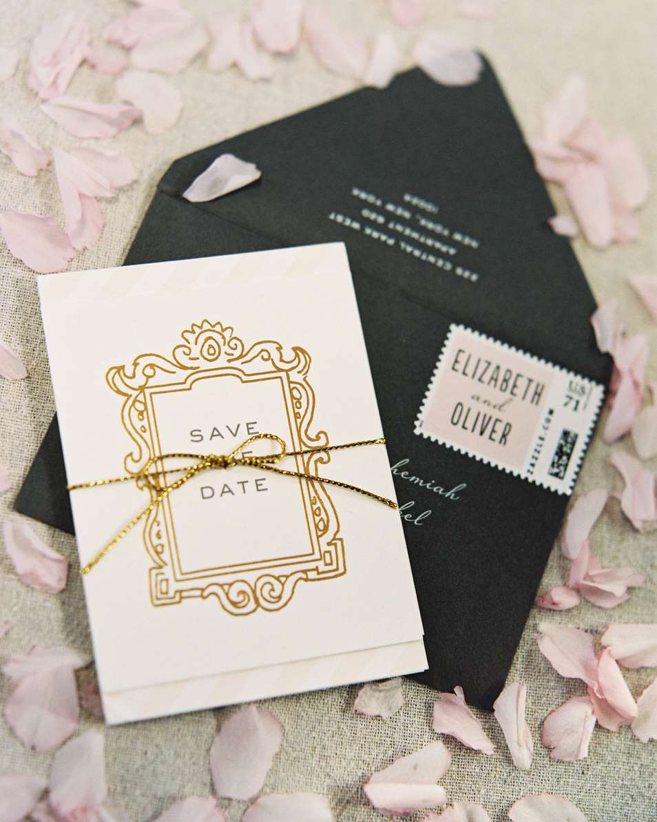 classic save the dates glamorous art deco