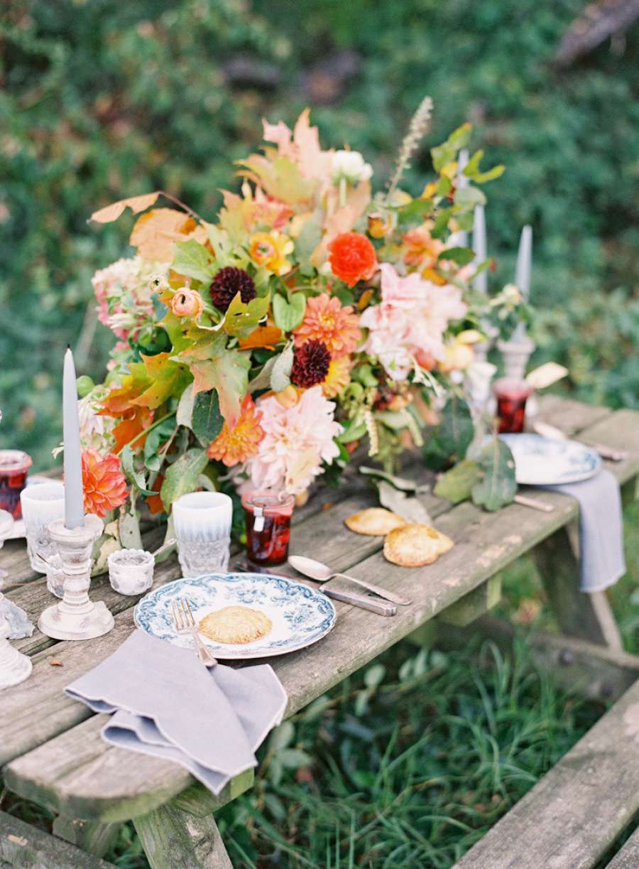 Fall Centerpiece with Foliage